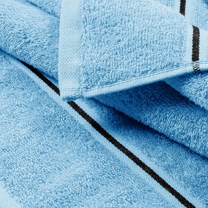 MyOwn Ultra Soft Cotton 6 -Piece Hand Towel Set 16x24 Inch, Ideal for use in Bathroom, Kitchen, Gym, Spa & General Cleaning, Compact & Lightweight Multi Purpose Hand Towels - Sky Blue