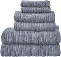 SKL Home CloudSoft Cotton Luxury 6-Piece Towel Set, Smoke Blue