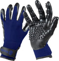 H HANDSON Pet Grooming Gloves - Patented #1 Ranked, Award Winning Shedding, Bathing, & Hair Remover Gloves - Gentle Brush for Cats, Dogs, and Horses (Blue, Medium)