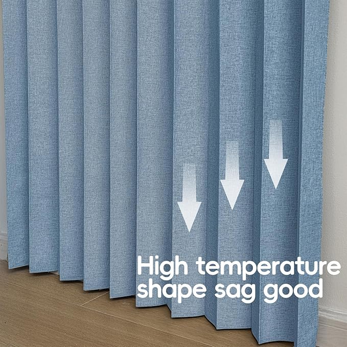 100% Blackout Fabric Folding Door Curtain with Magnetic Closure - Accordion Style for Sliding Doors, Closets,Wardrobe and Temporary Door Solutions Doorway Curtains（W42 x L78, Blue 1 Panel）