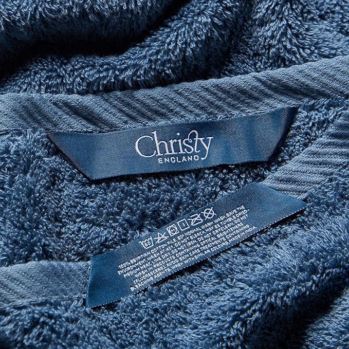 Christy Renaissance 6 Piece Towel Set | Denim Blue | 100% Egyptian Cotton | Luxuriously Soft and Super Absorbent | 675 GSM | 2 Bath Towels 2 Hand Towels 2 Face Cloths
