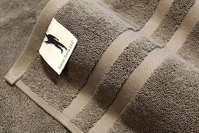 Veteran Textile LLC - 6 Pieces-100% Turkish Cotton - Luxury Towel Set for Bathroom & Kitchen, 2 Bath Towels, 2 Hand Towels & 2 WashCloths (Valued $79.99) (Graphite)
