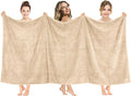 American Soft Linen Oversized Bath Sheet 40x80 Extra Large for Bathroom, 600 GSM 100% Cotton Turkish Jumbo Bathsheet Towels for Adults, Beige Bath Sheet