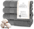 MAURA Basics Performance Bath Towels 100% Turkish Cotton with Hook Loops. Extra Large Luxury Absorbent Plush Towel Sets for Bathroom, Daily Use American Standard Size 27”x54”, Space Gray