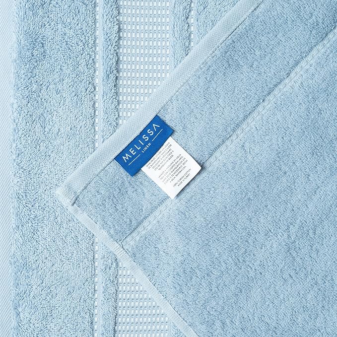 Melissa Linen, Bath Sheet, 100% Turkish Cotton Towel for Bathroom, Absorbent, Quick Dry, Durable and Soft Shower Towel, 35 in x 60 in Large, Spa and Hotel Quality, Ocean Blue