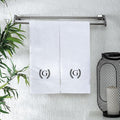 Monogrammed Hand Towels for Bathroom Makeup, Personalized Turkish Cotton Towel with Embroidery, Gift for Weddings, Housewarming, Anniversaries, and Bridal Showers, Set of 2 (Black, Initial G)