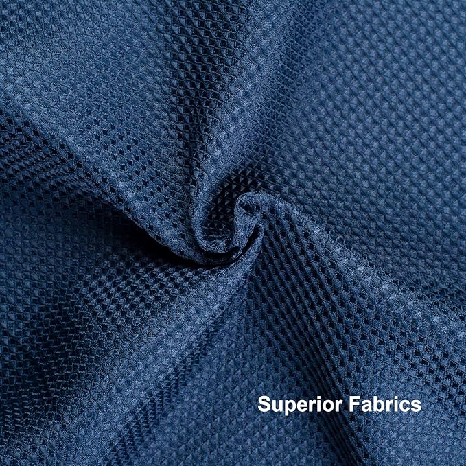 AmazerBath Waffle Shower Curtain Heavy Duty 240GSM, Navy Blue Shower Curtain Fabric Waffle Textured, Hotel Quality, Bathroom Shower Curtains, 72 x 72 Inches