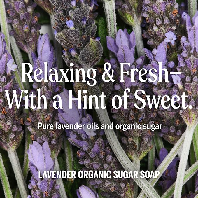 Dr. Bronner's - Organic Sugar Soap (Lavender, 24 Ounce) - Made with Organic Oils, Sugar and Shikakai Powder, 4-in-1 Uses: Hands, Body, Face and Hair, Cleanses, Moisturizes and Nourishes, Vegan