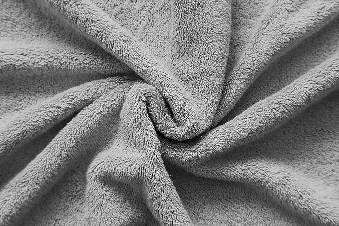 American Veteran Towel, 100% Cotton Turkish 6 Piece Towel Set, Luxury Towels Set of 6 for Bathroom Essentials, 2 Bath Towel 2 Hand Towel 2 Washcloth, Light Grey