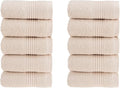 HALLEY Turkish Cotton Towels (Pack of 10) Washcloths Super Soft Highly Absorbent 100% Cotton Fingertip Towels for Bathroom and Kitchen for Mother’s Day (Ivory White)