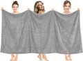 American Soft Linen Oversized Bath Sheet 40x80 Extra Large for Bathroom, 600 GSM 100% Cotton Turkish Jumbo Bathsheet Towels for Adults, Light Grey Bath Sheet