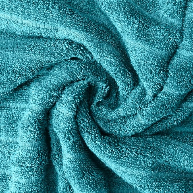 DAN RIVER Pack of 2 Bath Sheet 35x70 Inches, Premium Ribbed Oversized Towels for Adults, Super Soft and Quick Dry - Teal