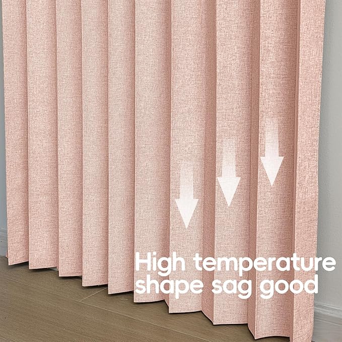 Accordian Door Curtain, 100% Blackout Folding Magnetic Doorway Curtains,Linen Style Closet Doors,for Room Divider,Privacy Protection（W72 x L78,Pink,1 Panel）