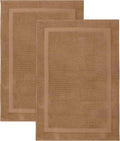 Bumble Towels Bliss Luxury 2 Pack Banded Bath Mats - 22" x 34" - Premium Quality Bath Mat Set - 1000 GSM - Soft Combed Cotton, Absorbent (Mocha)