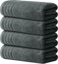 Avalon Towels Bath Towels Set of 4, Size 30 x 60 Inches, Highly Soft and Absorbent, Quick Drying, Lightweight, Perfect for Daily Use (Dark Grey)