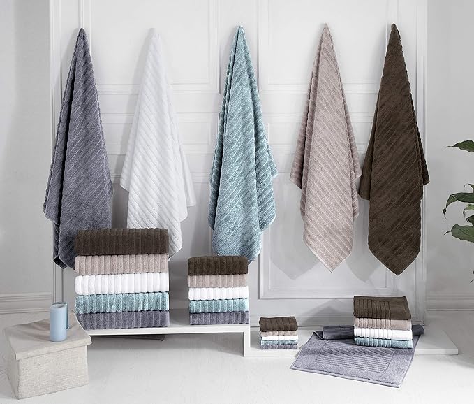 Classic Turkish Towels CTT Luxury Hand Towels for Bathroom Set of 4, 100% Turkish Cotton, Quick Dry & Comfy Towels for Hotel & Spa, Highly Absorbent | 20"x32" (Platinum)
