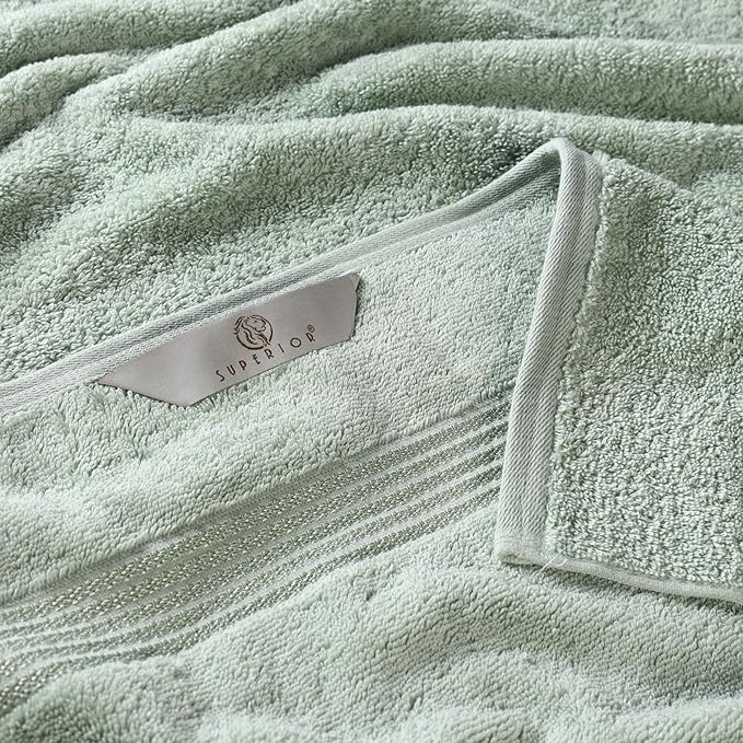 Superior Egyptian Cotton Bath Towel Set, Home Bathroom Towels, Master, Guest Bath, Decor Essentials, Quick Dry, Absorbent, Large Body Towels, Spa, Hotel, Resort, Adult, Kids, Set of 2, Sage