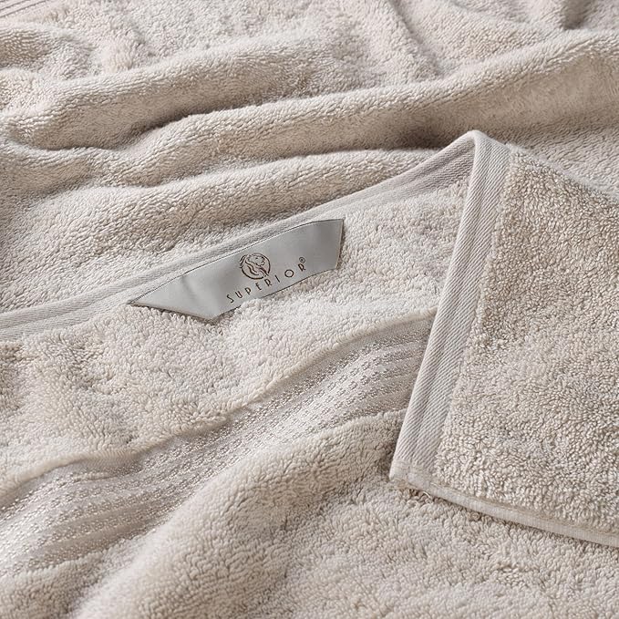 Superior Egyptian Cotton Bath Towel Set, Towels for Home Bathroom, Master, Guest Bath, Decor Essentials, Quick Dry, Absorbent, Large Body Towels, Spa, Hotel, Resort, Adult, Kids, Set of 4, Stone