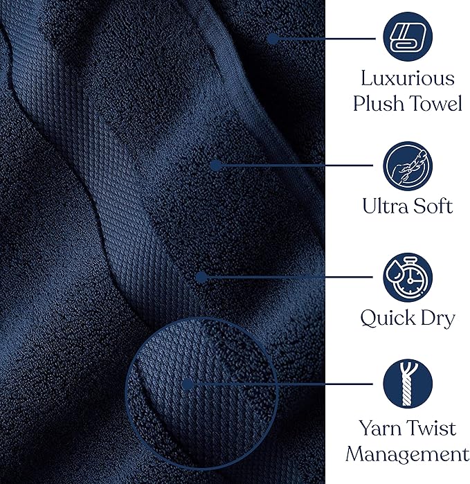 Delara Organic Cotton Luxuriously Plush Bath Towel 20 Piece Set|GOTS & Oeko-TEX Certified|Premium Hotel Quality Towels|Feather Touch Technology|650 GSM Long Staple|Soft, Quick Dry & Ultra-Absorbent