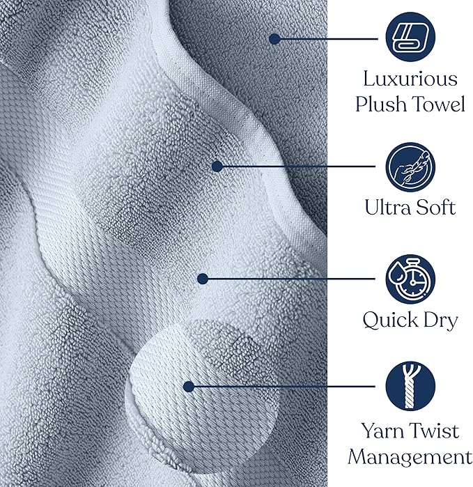 Delara Organic Cotton Luxuriously Plush Washcloths Pack of 6 | GOTS & Oeko-TEX Certified | Premium Quality Face Towels | Feather Touch Technology|650 GSM Long Staple|Soft, Quick Dry & Ultra-Absorbent