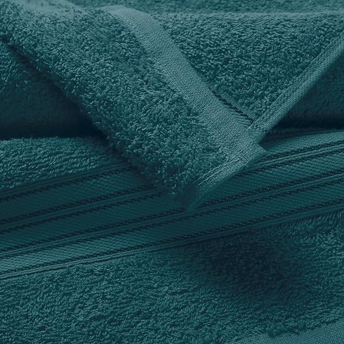 BOUTIQUO Ultra Soft Cotton Washcloths, Contains 12 Piece Face Cloths 12x12 inch, Ideal for Everyday use Face Towels, Compact & Lightweight Multi Purpose Washcloths - Teal