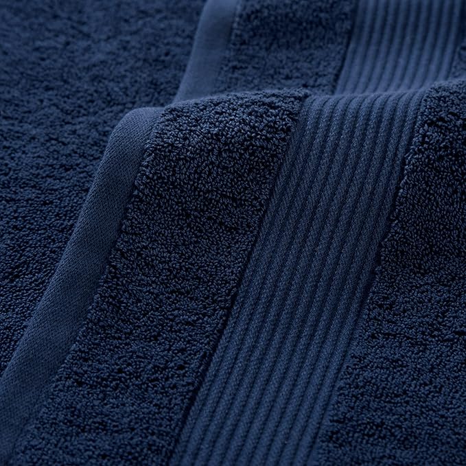 Arkwright Bath Washcloths 12 Pack - Super Soft 100% Cotton, 600 GSM Quick Dry & Absorbent, Luxury Face & Body Wash Cloth Towels for Hotels, Spa, and Vacation Rentals, Lapis Navy