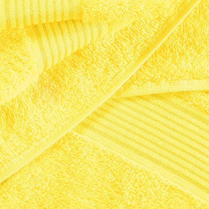 Elvana Home Cotton 2 Pack Oversized Bath Towel Set 28x55 inches, Large Bath Towels, Ultra Absorbant Compact Quickdry & Lightweight Towel, Ideal for Gym Travel Camp Pool - Yellow