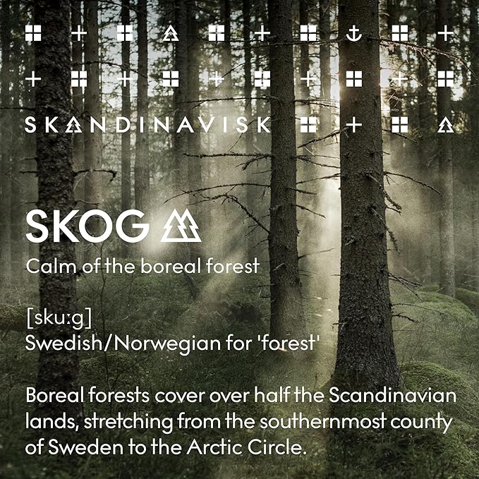 Skandinavisk SKOG ‘Forest’ Hand & Body Wash, Scent Notes: Pine Needles and Fir Cones, Birch Sap and Woodland Lily of the Valley, Coloured Glass Bottle With Pump, 6.75 fl. oz.