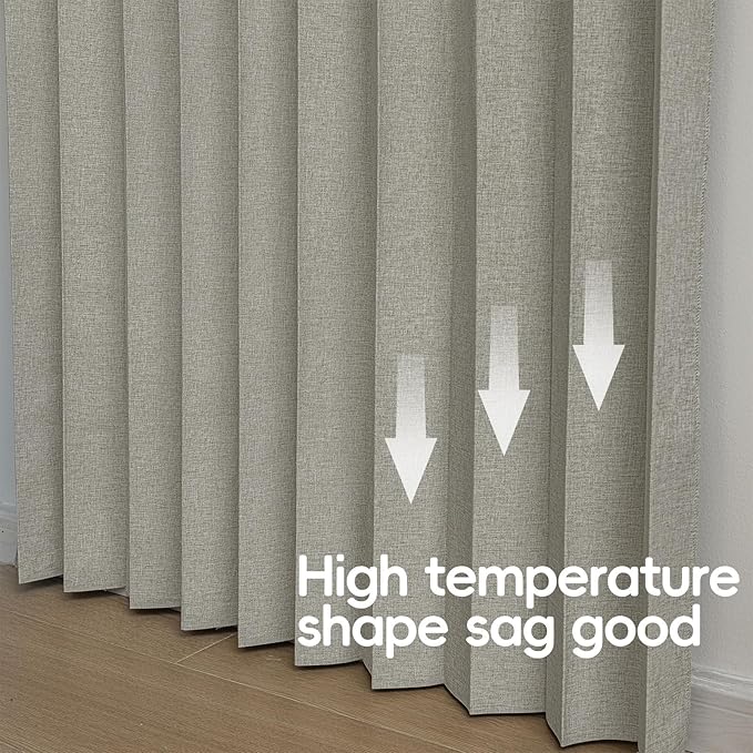 Accordian Door Curtain, 100% Blackout Folding Magnetic Doorway Curtains,Linen Style Closet Doors,for Room Divider,Privacy Protection（W52 x L78,Grey,1 Panel）