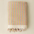 Pom Pom Turkish Bath and Beach Towels - Thick, Soft, Luxurious 100% Turkish Organic Cotton Bubble Weave Towels (Mixed Colors (Light), 35 x 67 Bath Size)