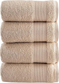 HALLEY Turkish Cotton Towels (Pack of 4) Hand Towels Super Soft Highly Absorbent 100% Cotton Towels for Bathroom and Kitchen for Mother’s Day (Tan)