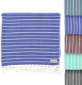 Sand Cloud Turkish Beach Towel - Sand Proof - 100% Certified Organic Turkish Towel - Quick Dry Towel for Beach, Picnic, Blanket or Bath Towel - As Seen on Shark Tank - Gocek (Royal Blue)