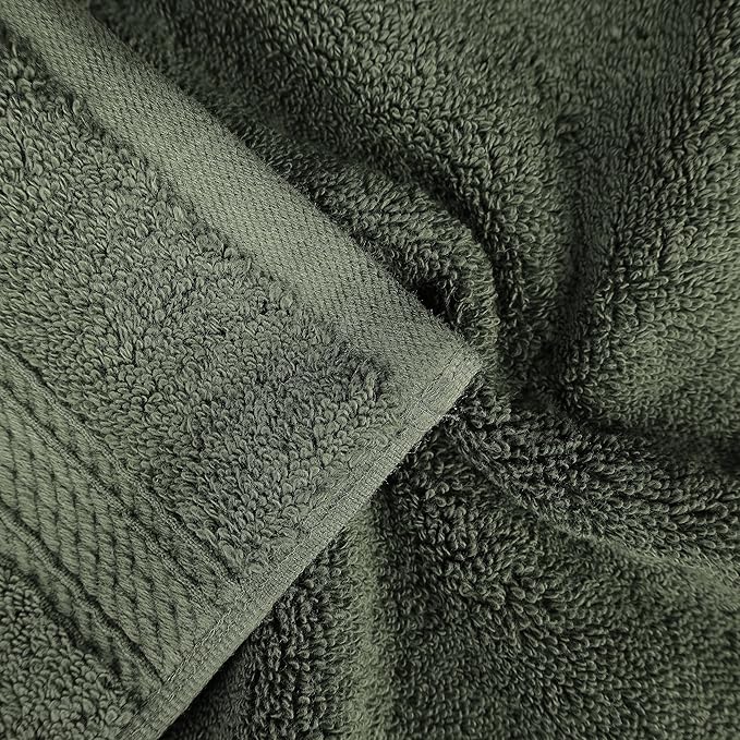 BNM Egyptian Cotton Heavyweight Towels, Ideal For Bathroom, Shower, Spa, 800 GSM Bath Towels, Highly-Absorbent, Luxury Bathroom Essentials, Soft Plush Home Basics, Bath Towel Set of 4, Forest Green