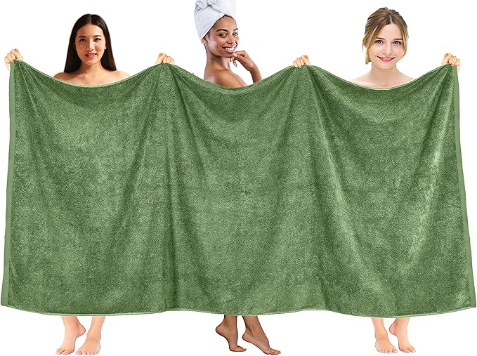 DAN RIVER Pack of 1 Bath Sheet 40x80 Inches, Extra Large Quick Dry Bath Towels for Bathroom, Soft Absorbent Towels - Sage Green