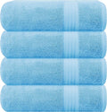 GLAMBURG Premium Cotton 4 Pack Bath Towel Set - 100% Pure Cotton - 4 Bath Towels 27x54 - Ideal for Everyday use - Ultra Soft & Highly Absorbent - Sky Blue