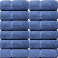 Luxury Hotel & Spa Quality, 100% Turkish Cotton 700 GSM Cloth, for Body wash, Makeup & Facial Cleaning, Baby, face, loofah, Dobby Border Soft washcloths Towel Set 13" X 13", Wedgewood, Set of 12