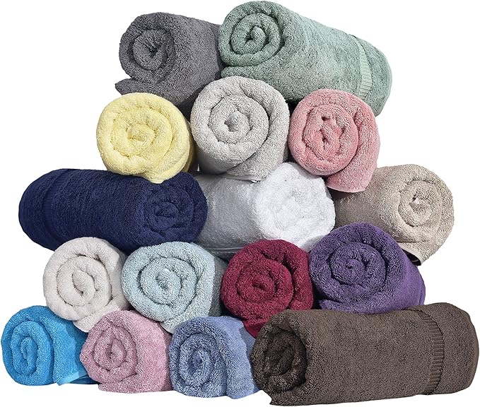 SALBAKOS 100% Turkish Cotton 6-Piece Towel Set | Heirloom Quality Hotel & Spa Collection | Soft, Super Absorbent 2 Washcloth, 2 Hand, 2 Bath Towel Sets | Made in Turkey (Yellow, 6 Piece Towel Set)