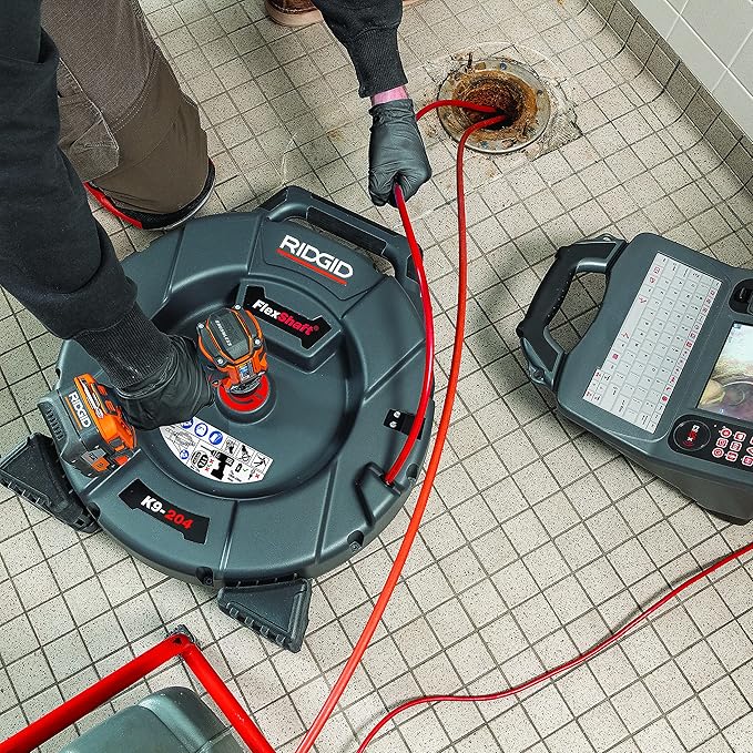 RIDGID 64273 Model K9-204 FlexShaft Drain Cleaning Machine Kit for 2"-4" Pipes