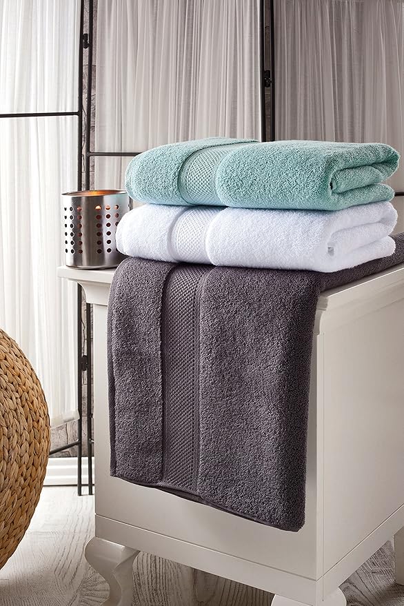 BAGNO MILANO Turkish Towels, Ultra Soft, Plush Luxury Turkih Cotton Bath Towels, Quick Dry Towel Set Made in Turkey (White, 6 Pcs Towel Set)