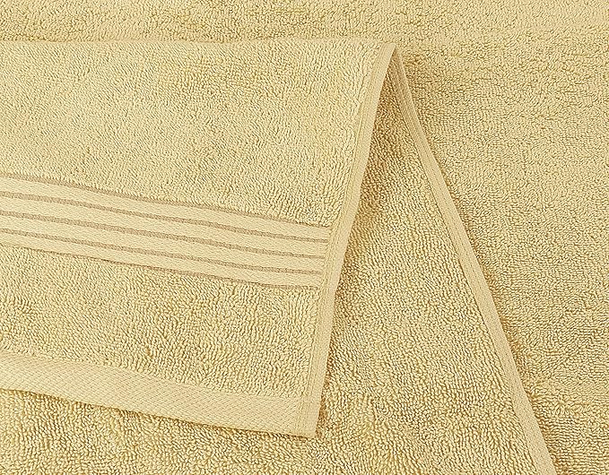 Utopia Towels 8 Piece Premium Towel Set, 2 Bath, 2 Hand, and 4 Washcloths, 100% Ring Spun Cotton, Highly Absorbent Towels for Bathroom, Sports, and Hotel, Beige