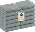 Utopia Towels 12 Pack Premium Wash Cloths Set, 12 by 12 Inches, 100% Cotton Ring Spun, Highly Absorbent and Soft Feel Washcloths for Bathroom, Spa, Gym, and Face, Cool Grey
