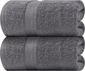 White Classic Luxury Soft Bath Sheet Towels - 650 GSM Cotton Luxury Bath Towels Extra Large 35x70 | Highly Absorbent and Quick Dry | Hotel Quality Extra Large Bath Towels Oversized, Dark Gray, 2 Pack