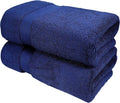 GLAMBURG 700 GSM Premium Cotton 2-Pack Oversized Extra Large Bath Sheet Set - 100% Combed Cotton - 2 Bath Sheets 35x70 - Luxury Hotel & Spa Quality - Durable Ultra Soft Highly Absorbent - Navy