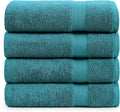 LANE LINEN Premium 4 Pack Bath Towels Set (28"x54") - 100% Ring Spun Cotton, Large Cotton Towels for Bathroom - Durable, Quick Dry, Soft & Absorbent Bath Towel - Perfect Family Set - Sea Port