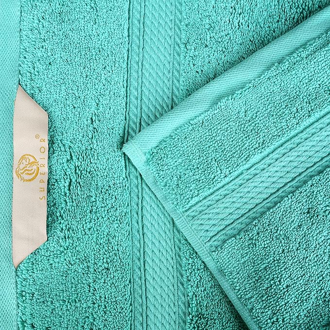 Superior Egyptian Cotton Pile Bath Sheet Set of 2, Ultra Soft Luxury Towels, Thick Plush Essentials, Absorbent Heavyweight, Guest Bath, Hotel, Spa, Home Bathroom, Shower Basics, Turquoise