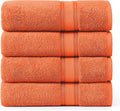 Lane Linen 100% Cotton 4 Pack Bath Towels (30"x60") - Zero Twist, Mercerized Cotton Towels Set for Bathroom - Quick Dry, Soft & Absorbent Large Bath Towel Set - Salon, Spa & Hotel Quality - Tiger Lily