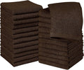 Utopia Towels 24 Pack Cotton Washcloths Set, 100% Ring Spun Cotton, Premium Quality Flannel Face Cloths, Highly Absorbent and Soft Feel Fingertip Towels, Brown