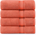 LANE LINEN 100% Cotton Zero Twist, Bath Towels (30"x60") - 4 Pieces - Large Towels for Bathroom - Quick Drying, Soft & Absorbent Large Shower Towel Set - Used in Gym, Hotel, Spa, Home - Living Coral