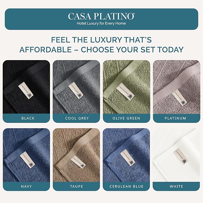 Casa Platino Washcloths 12 Pack - Spa & Salon Quality - 100% Ring Spun Mercerized Cotton Face Towels - Very Soft & Absorbent Wash Cloths for Body, Beauty, Home, Gym - Fingertip Towels - 13"x13", Taupe
