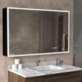 Medicine Cabinets for Bathroom with Mirror, 48”W x 30”H Wall Mounted LED Medicine Cabinet Mirror with Defogger, Dimmer, Outlets & USB, Double Doors